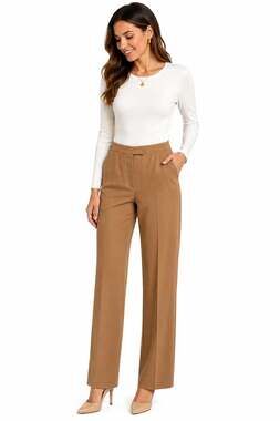 Bernard Zins Paris Womens 10 Tan Dress Pants Trousers Microfiber Portugal